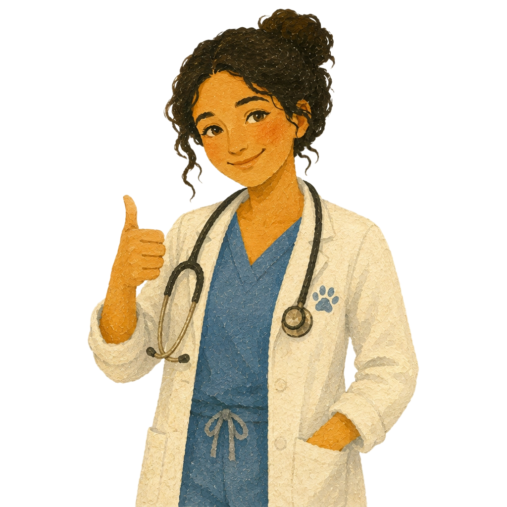 Friendly veterinarian giving a thumbs up